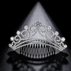 LUOTEEMI European Vintage Tiaras Bridal Jewelry Quinceanera Zircon Crystal Crowns Pageant Wedding Hair Accessories