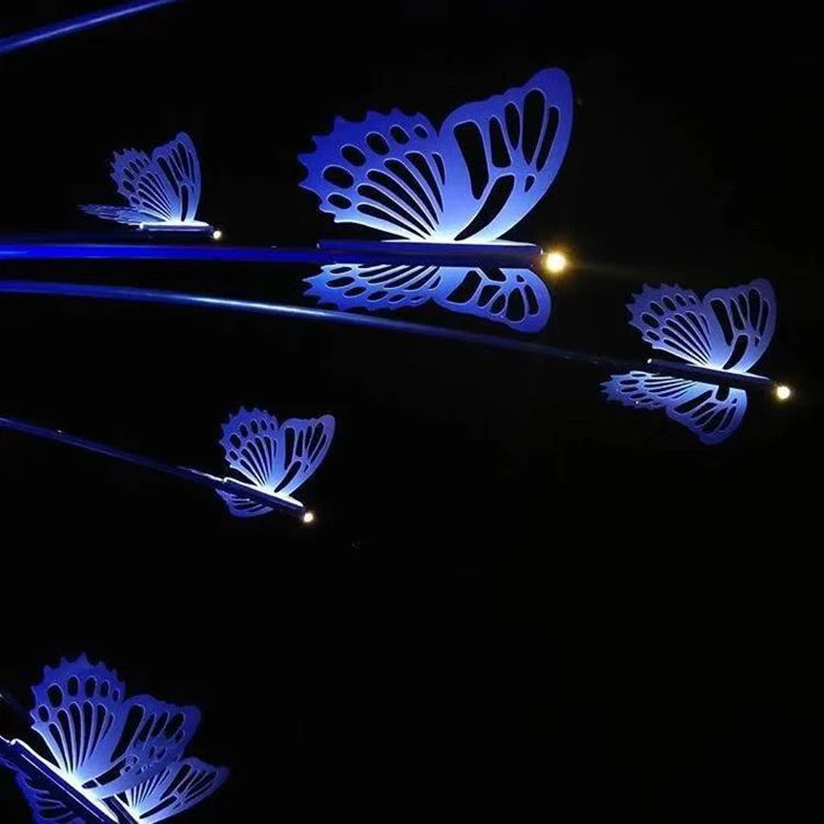 Large size outdoor led street  3D Butterfly Tree Motif Lights for holiday decoration