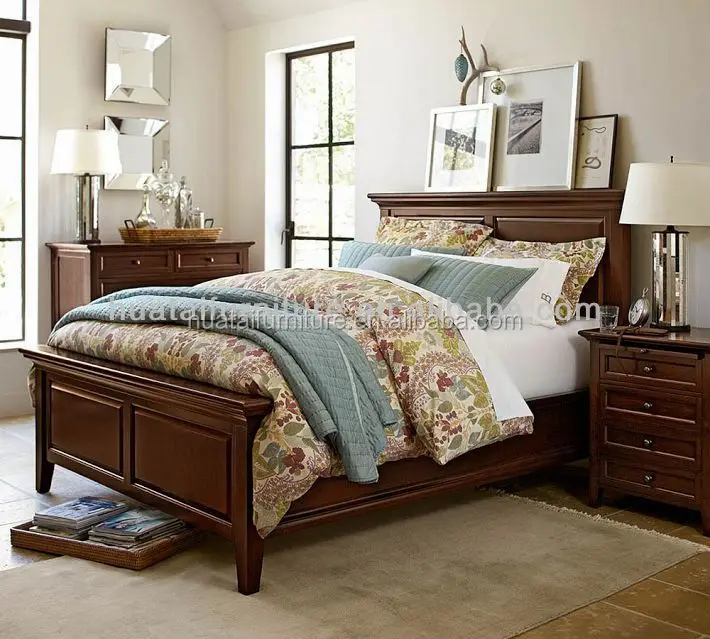 Super Cheap Solid wood antique Wooden King Bed,Hotel Bedroom Furniture Set