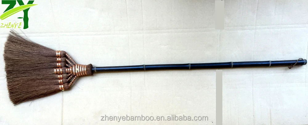 ZY-1720 Broom Palm Fiber Material 100% Natural Palm Fiber Brooms Household Soft Broom for Cleaning