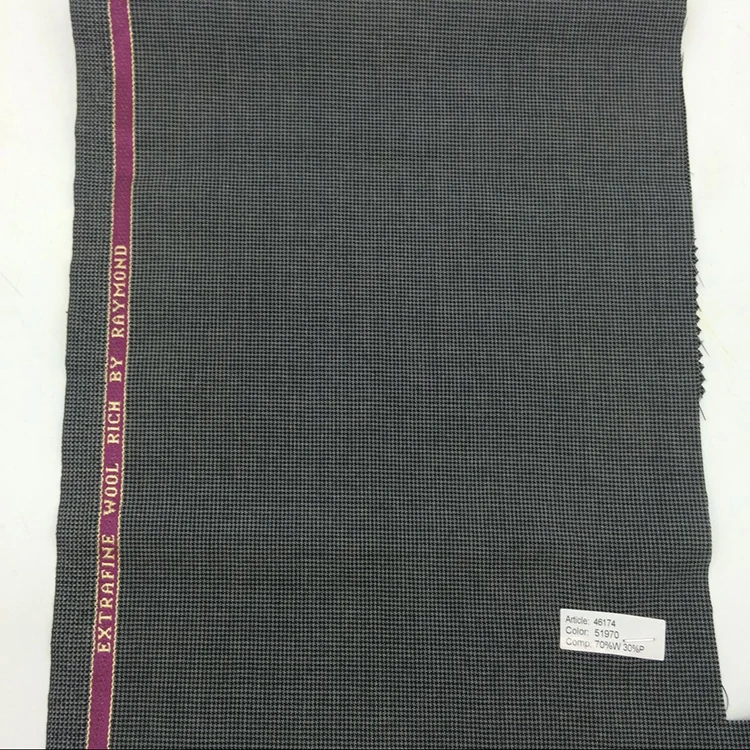 Superfine Wool Poly Woven Swallow Gird Fabric with selvage