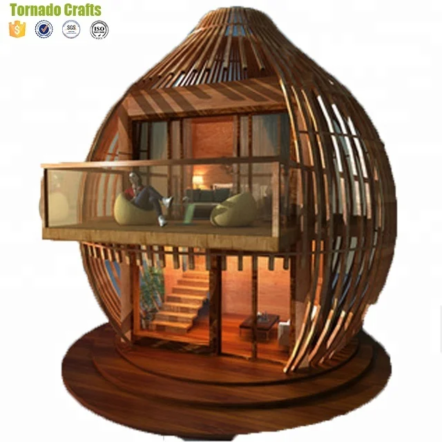 newest design China supplier large outdoor wooden hotel artificial tree house for sale