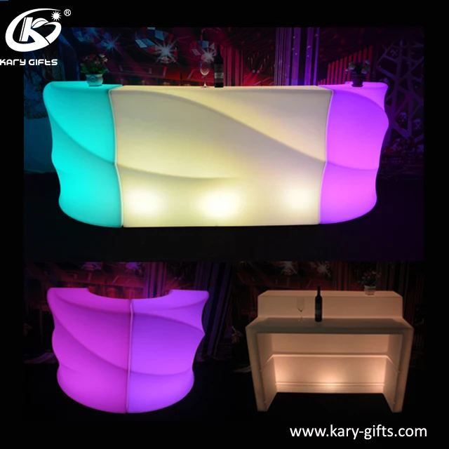 New Style Long Curve led Bar Counter led high bar table
