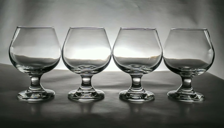 Crystal Barware Vintage Brandy Sniffers Glass Footed Cognac Glass