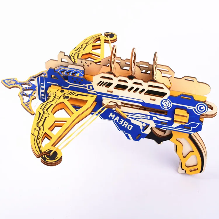 Wholesales crossbow gun shooting pistol archery hunting crossbow toy mini china crossbow 3d wooden puzzle