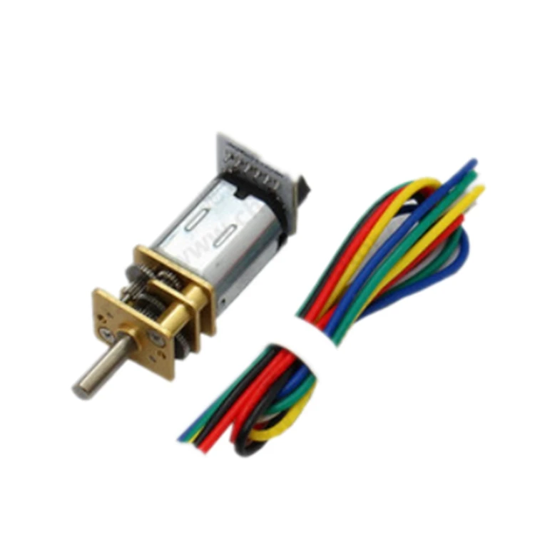 GM12-N20K ABHL, постоянном токе угольные щетки dc мотор-редуктор с 7-проводом, магнитным зал инкрементный датчик положения