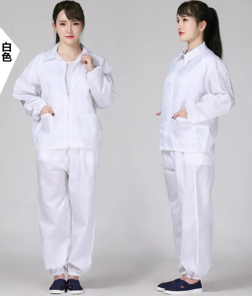 Comfortable AntiStatic ESD Cleanroom Jacket and Pants For Workers