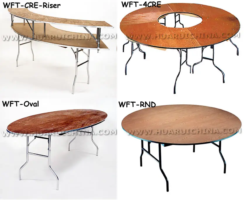 6-10 people Factory Dining Banquet Round Folding Wooden Table