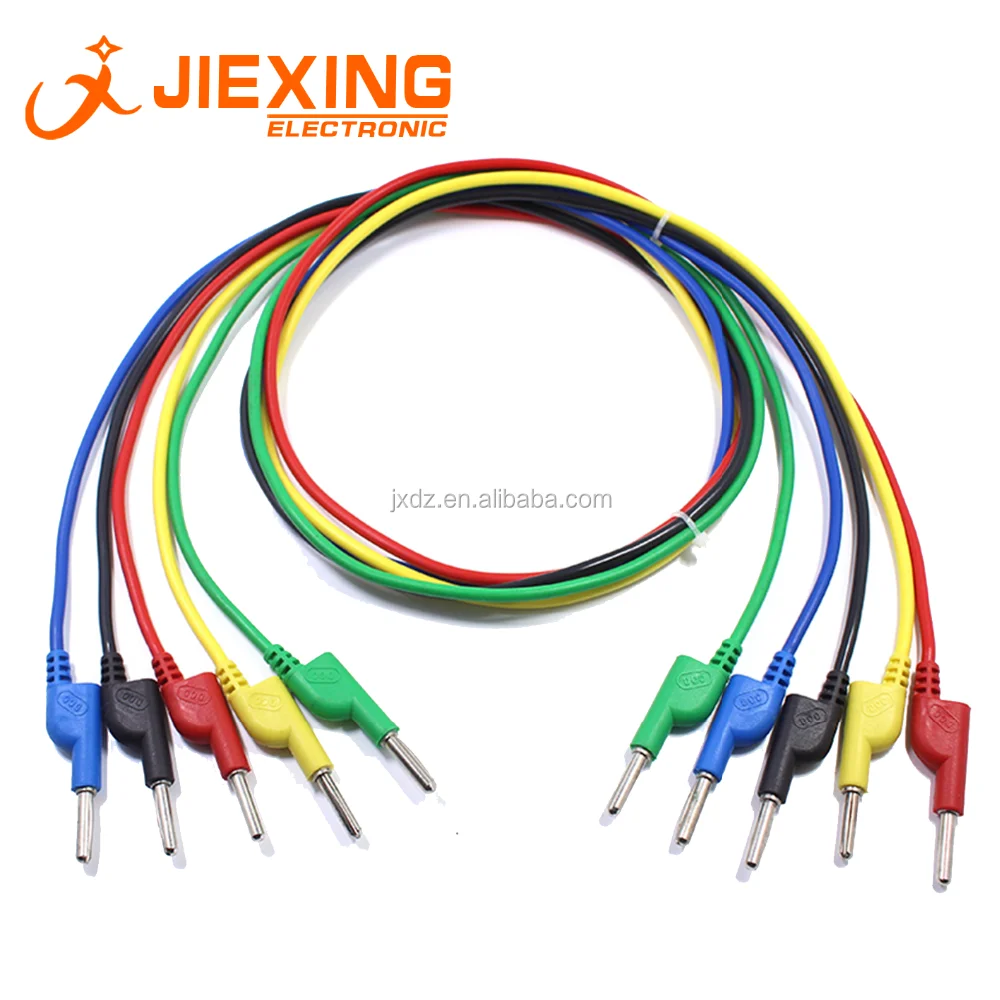 4mm Banana Plug With Wire 20cm Cable Male To Male Nylon Stackable Type AGG Silicon Wire 10A