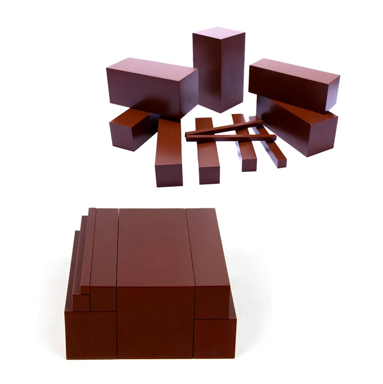 Preschool Teaching Aids Wooden Educational Learning Toy Montessori Sensorial Material - Beechwood Brown Stairs