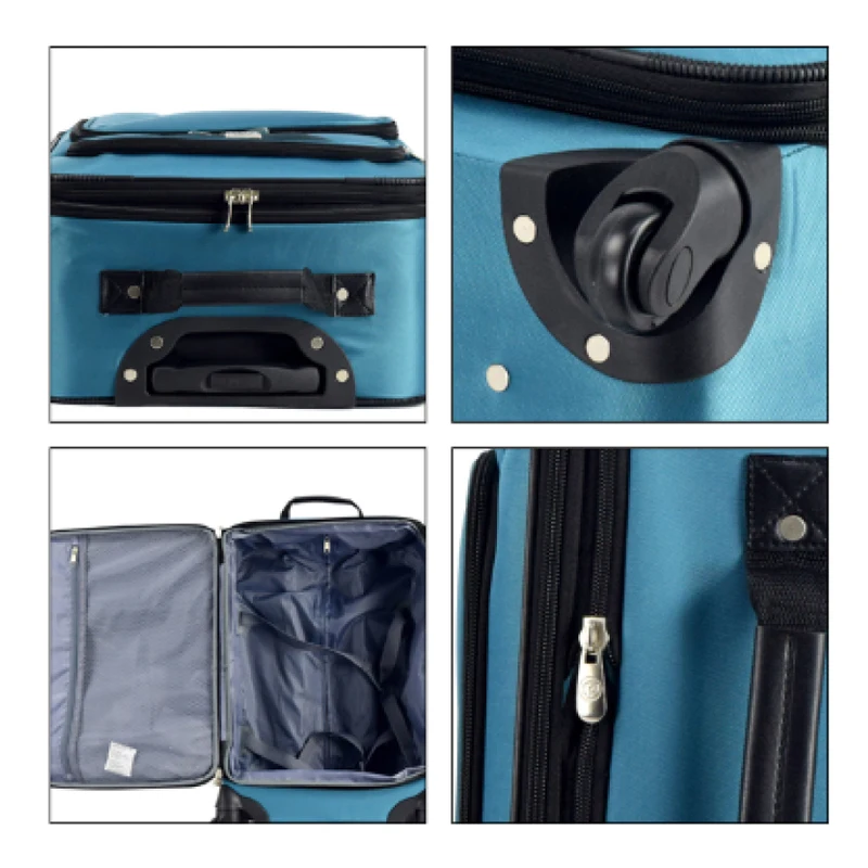 custom made rolling luggage set 5 pcs with custom printed logo