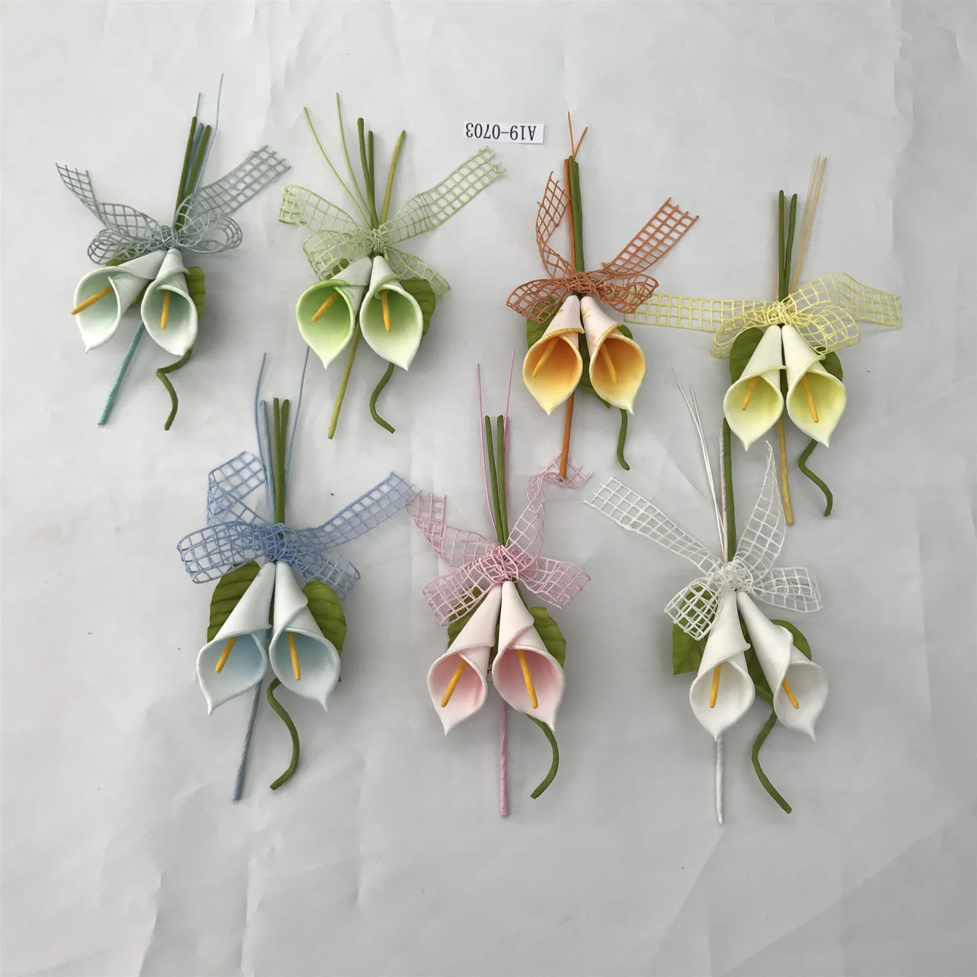 artificial flower mini bouquet white calla lily for decoration