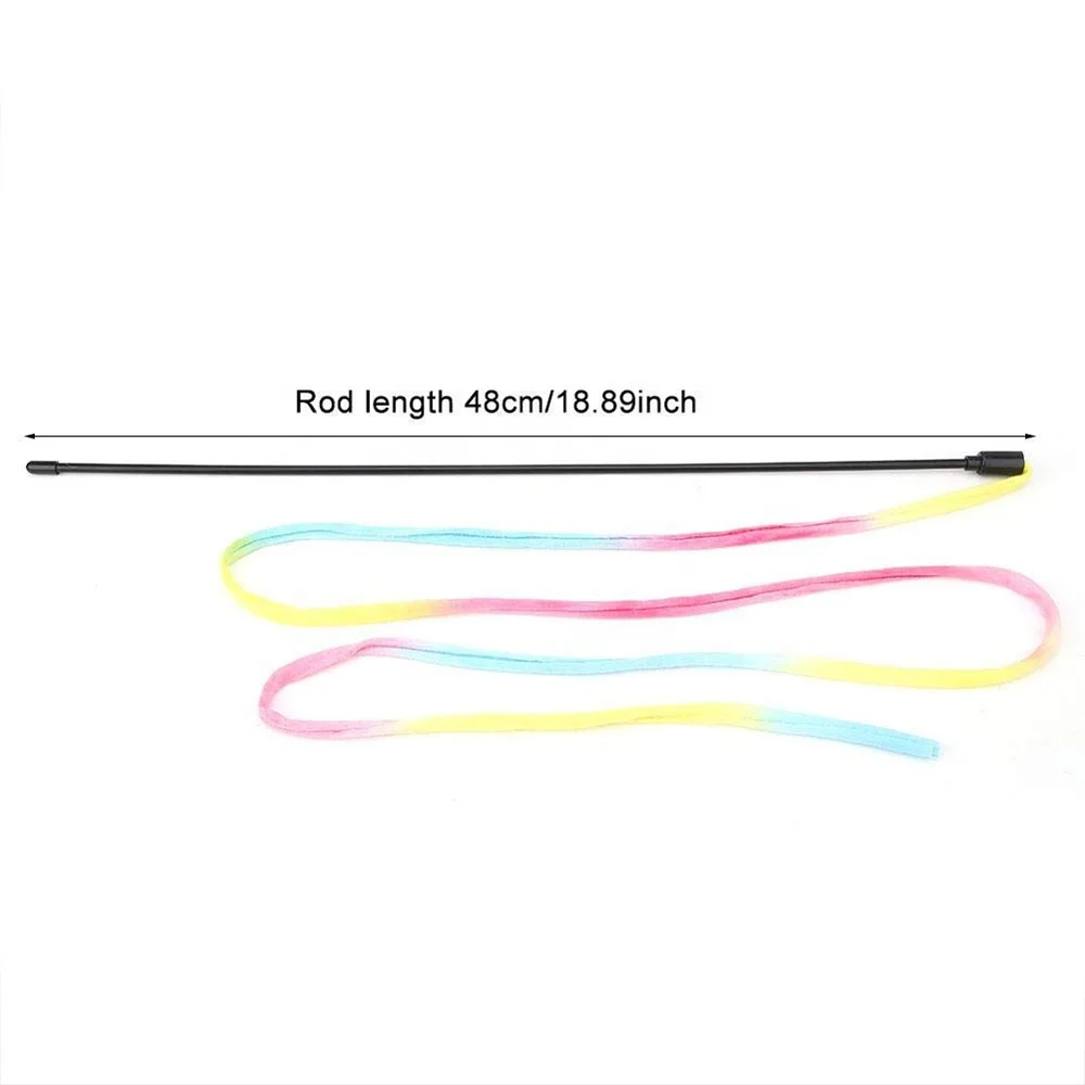 Игрушка-палочка для кошек палочка из радужной ткани Интерактивная игрушка и котят