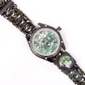 1pc Hot Sale Multicam Outdoor Camping Travel Kit Watch With Survival Flint Fire Starter Paracord Compass