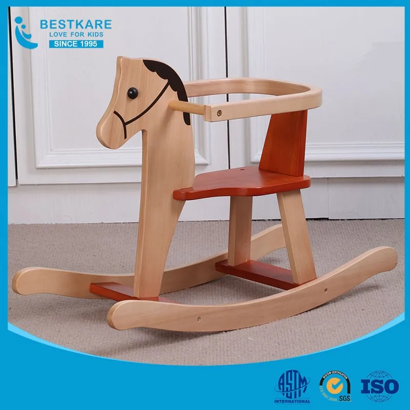 wooden baby rocking horse