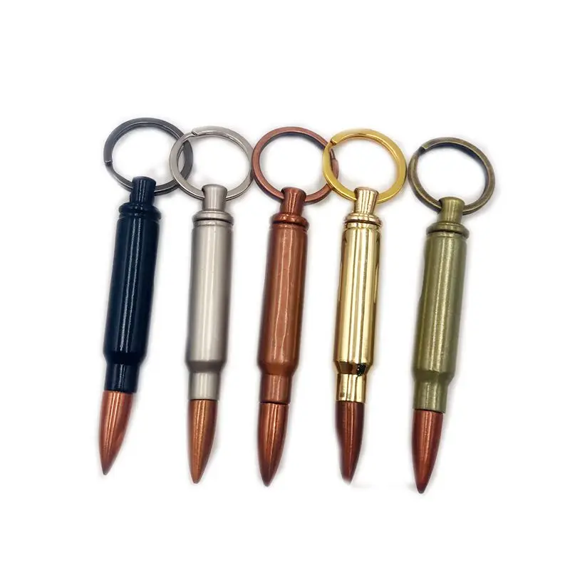 Zinc alloy plating 6 colorful metal bullet Keychain Bottle Opener