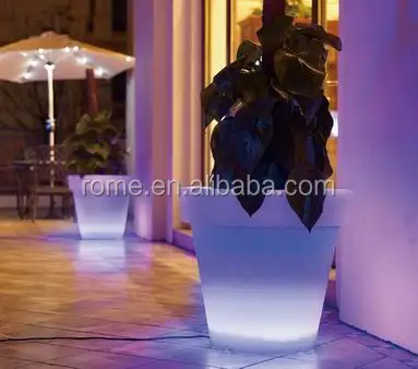 plastic led flower pots light up pots lighting pot