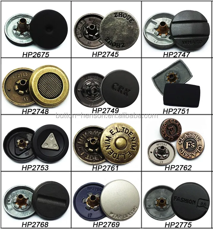 Wholesale custom factory supplier matted black nickel clothes press metal snap button