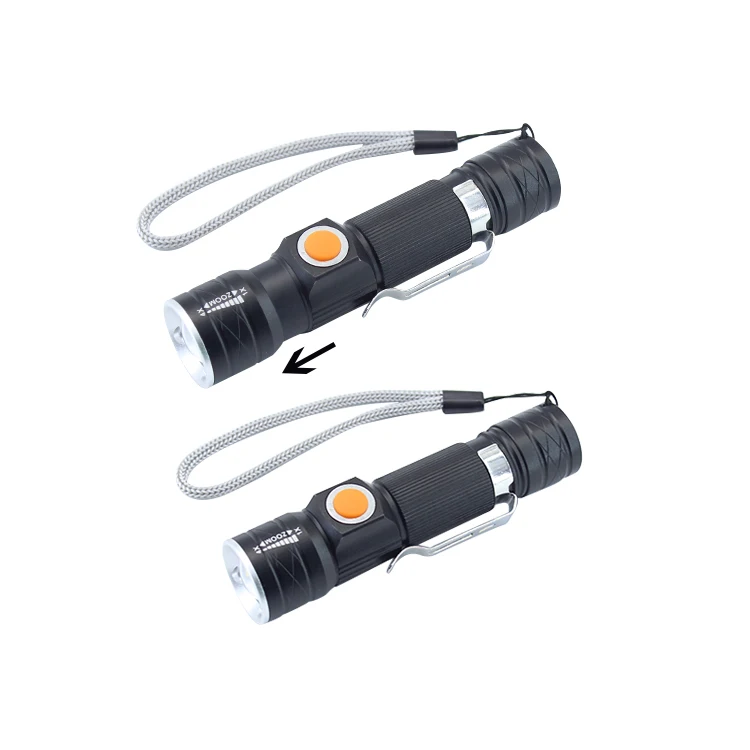 T6 Aluminum Pocket Bright Flashlight 18650 Led Mini USB Rechargeable Led Torch