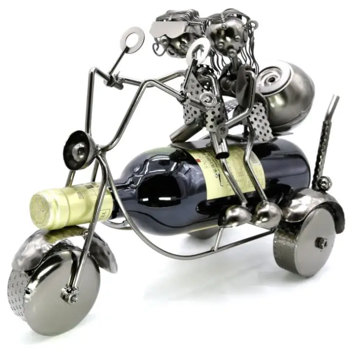 Mettle Metal Wire Art Motorcycle Shape Wine Rack Holder Storage Rack For Promotion Gift
