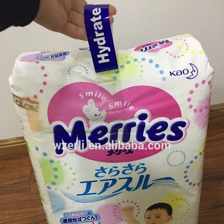 carry adhesion tape handle apply on the packs of hygiene product like Baby diapers