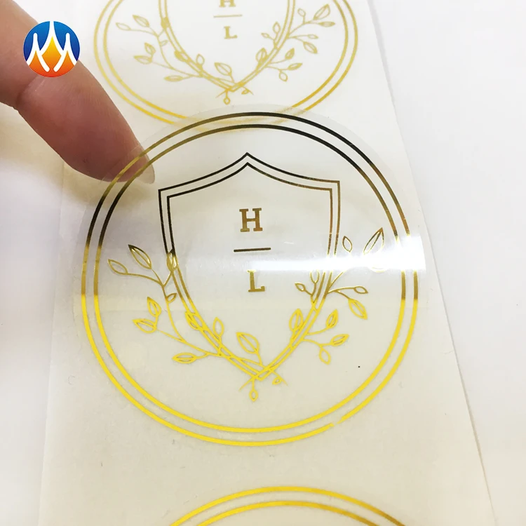 TRANSPARENT INSIGNIA ICON WATERPROOF VINYL SELF ADHESIVE ROUND PVC LABEL STICKER