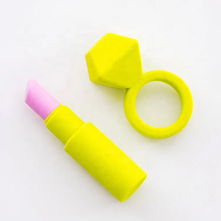 Fashion Ladies Ring Lipstick Sunglasses Design Stationary Pencil TRP Eraser