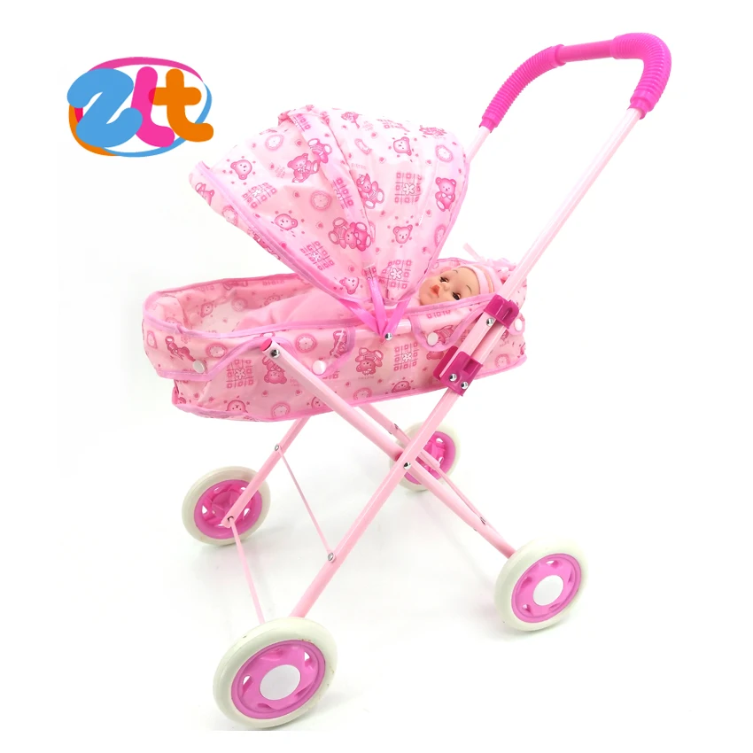 Funny trolley toy baby doll stroller for kids