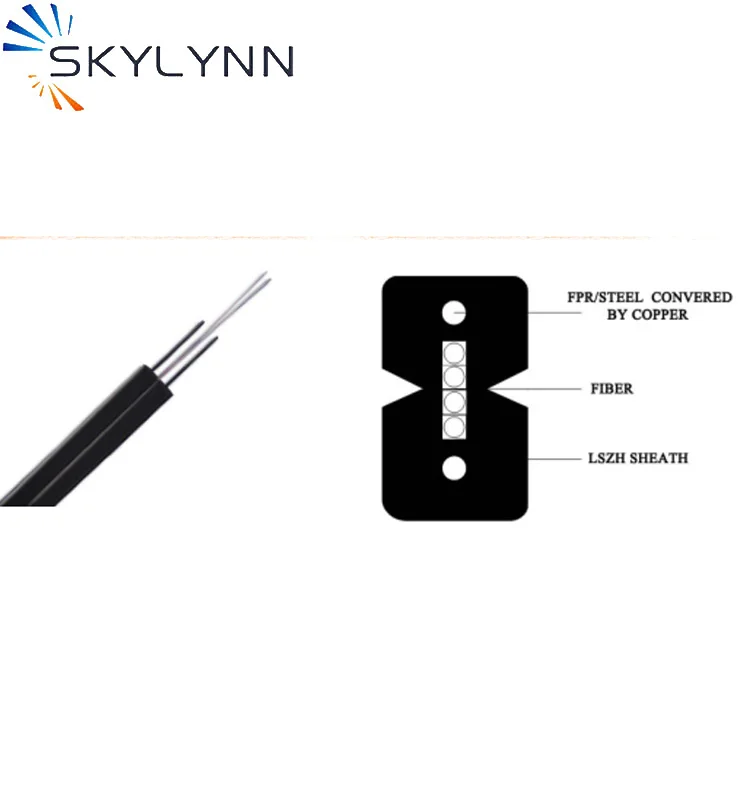 Хорошая цена закрытый одиночный режим 2 ядра волоконно-оптический ftth drop кабель
