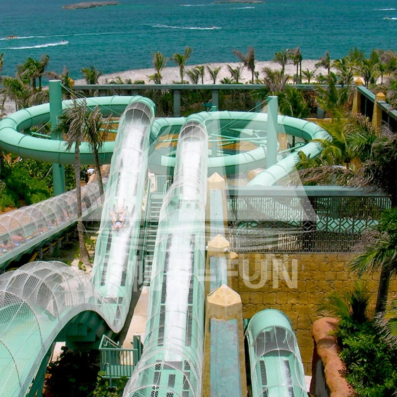 
Green Blue Raft Slide Fiberglass Water Slide 1.6m Width for Swimming Pool 