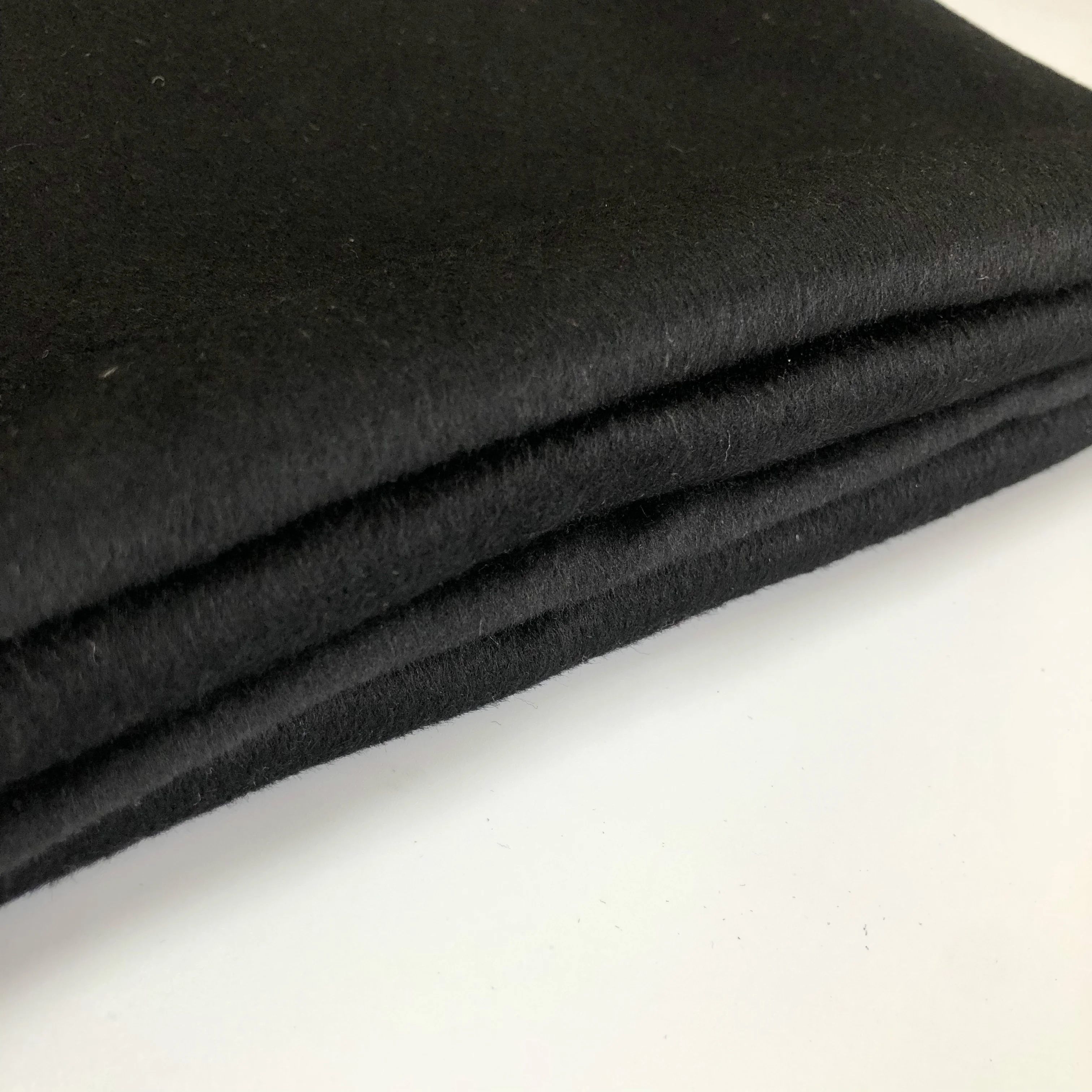 
winter coat overcoat factory supply Inventory 70% wool fleece double sided black fabric 