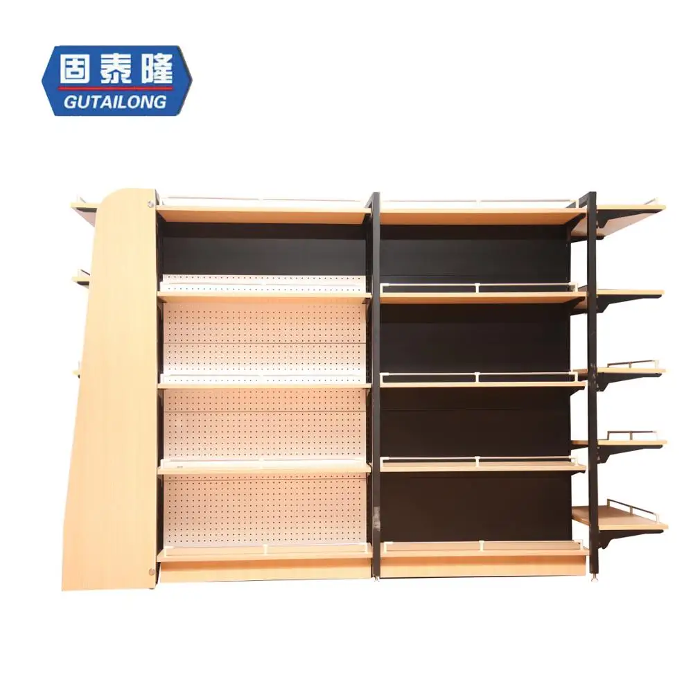 Metal steel grocery convenience store gondola supermarket minimarket shelves