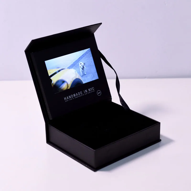 Printed all logo video audio high quality 4.3 inch LCD screen video gift box popup card