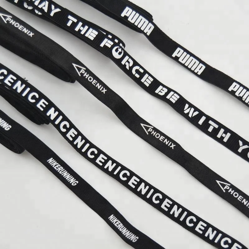  Custom Logo Soft Black Jacquard Elastic High Strength Webbing For Sports