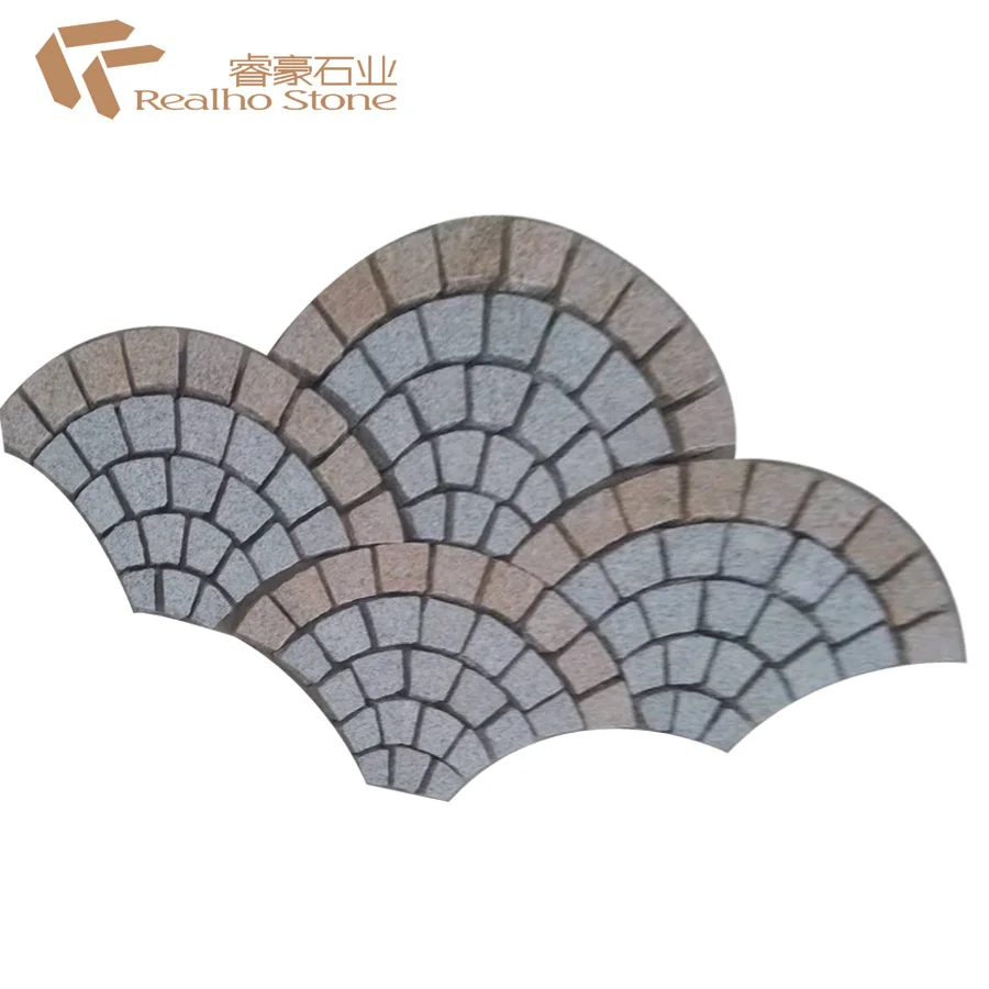
Fan Pattern Granite Cobblestone On Mesh 