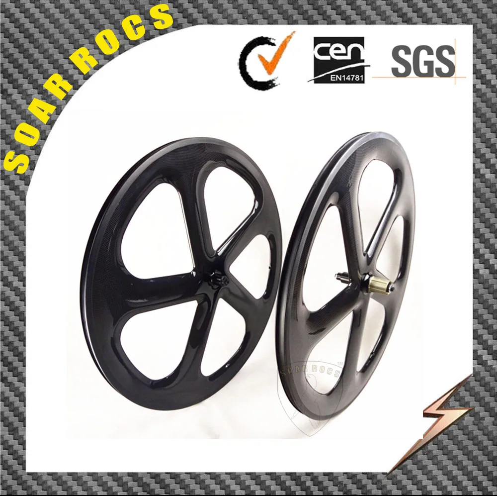 Soarrocs Carbon Wheels 5 Spokes Clincher 58mm Carbon Wheels Road Bike Five Spokes Wheelsets 24-28inches