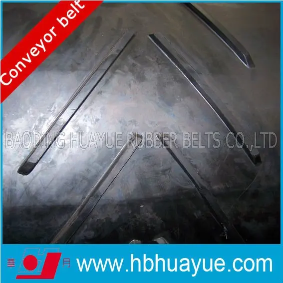 Ribbed pattern chevron endless V conveyor rubber belt