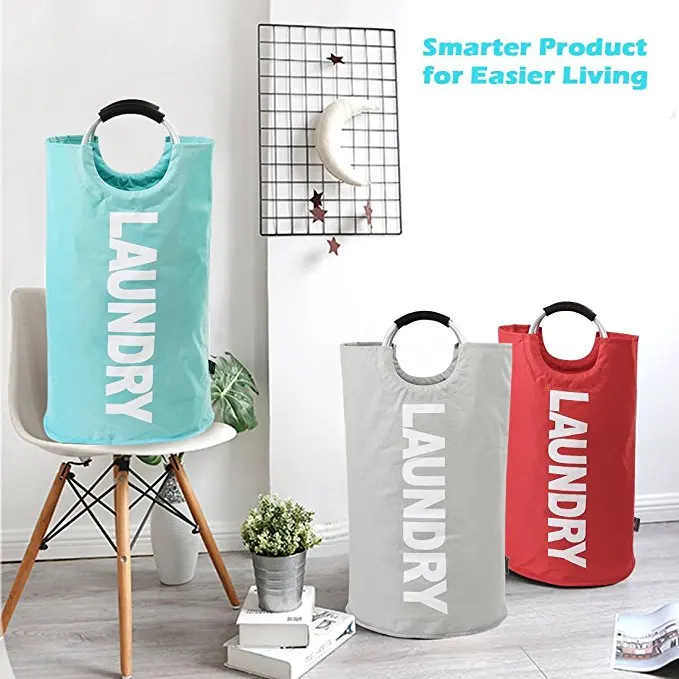 Hot Sale Laundry Wash Bag With Handmade Dirty Laundry Bag With Aluminum Handles