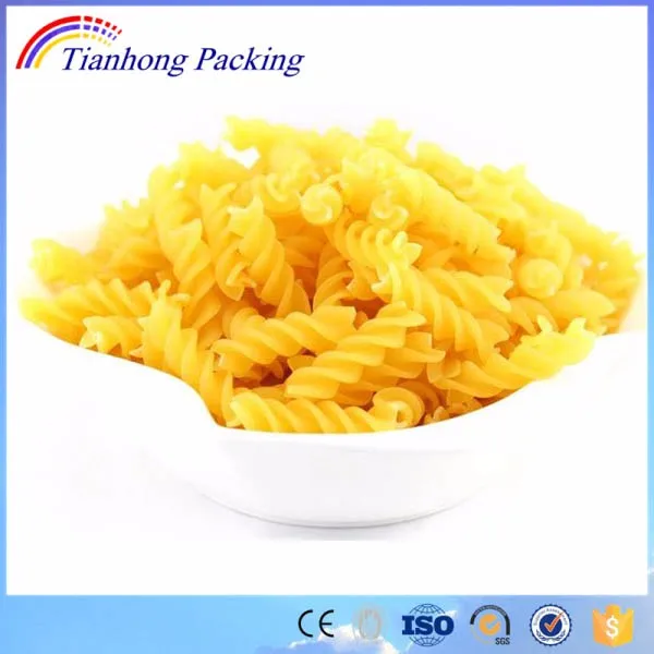 Custom printing clear plastic flour macaroni pasta spaghetti packaging bag