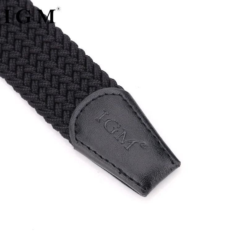 IGM Men knit pu braided leather webbing manufacture belt
