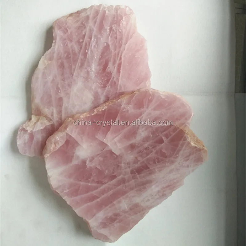 
Natural hand carved rose crystal platter for sale 