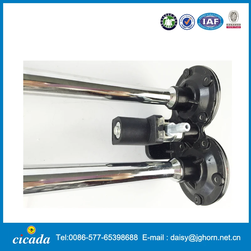 12V or 24V Dual Air Horns Seger Air Horn With Chrome Trumepts