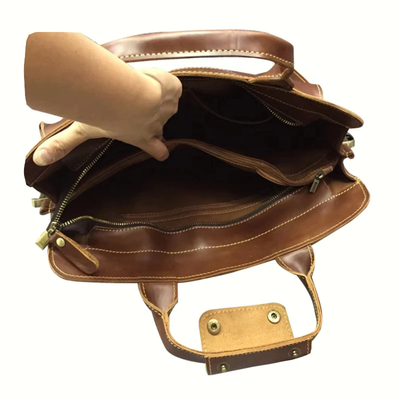 Hot sale  high quality man hand bag vintage style handbag for men MOQ 1 piece in stock OEM service