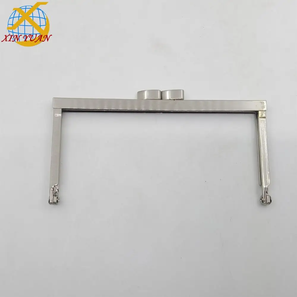 13*6.4cm Brush Nickel Open Channel Purse Frame