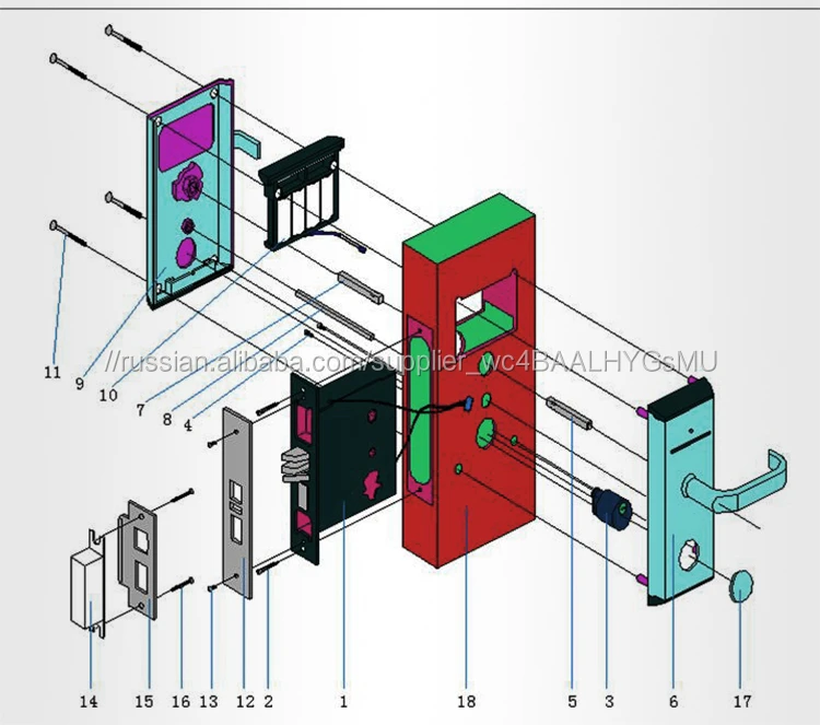 2015 Новый нержавеющей стали Высокое Качество Электронных RFID карты отель замок двери с контролем доступа