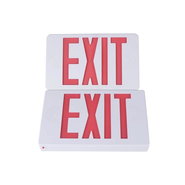 American standard red green rechargeable lights led emergency warning light fire safety exit sign board with battery backup