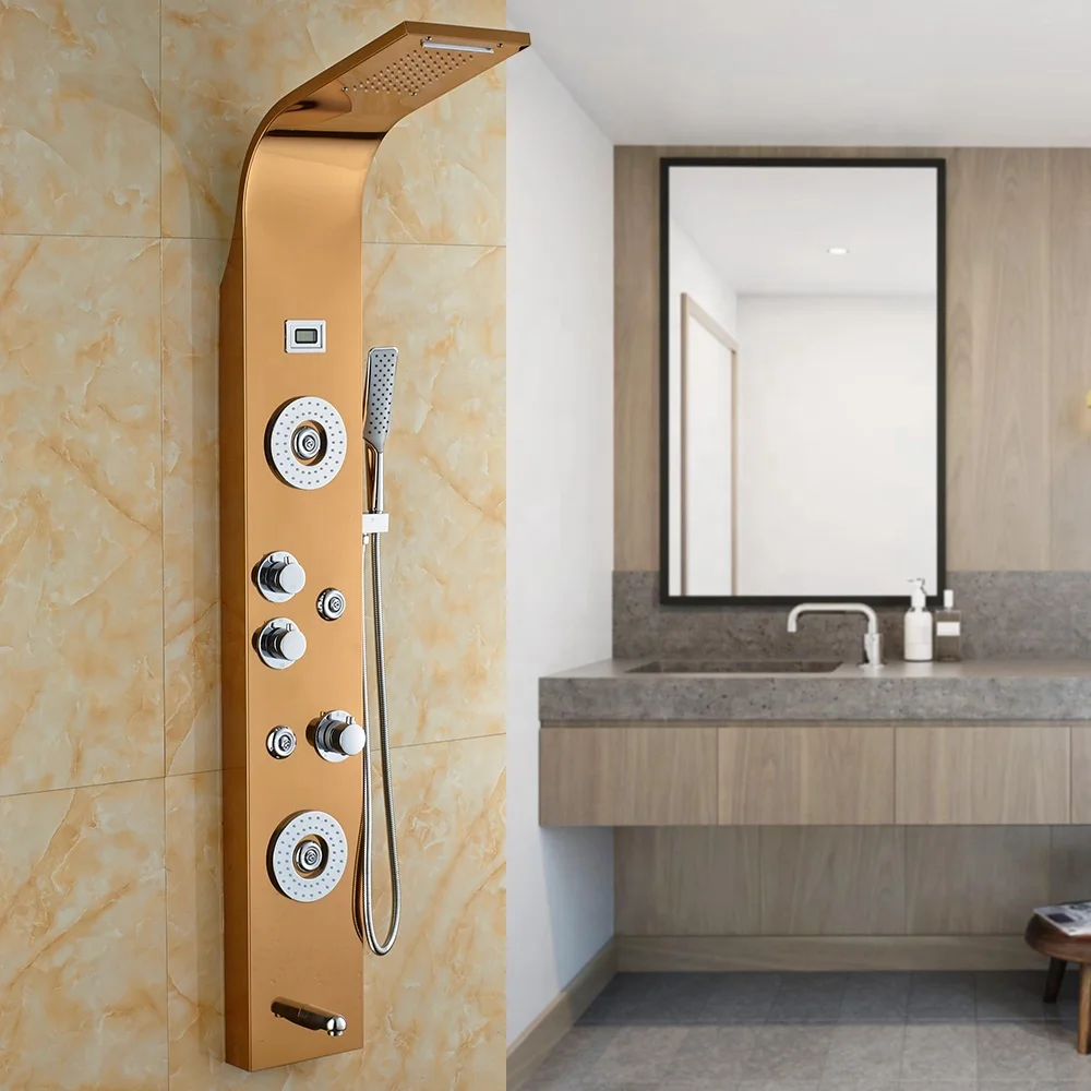 ROVATE нержавеющая сталь 6 массаж тела спреи Термостатический душ панель