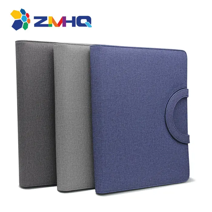 A4 size portfolio with pocket to store tablet hand carry style zipper portfolio business portfolio organizer folder