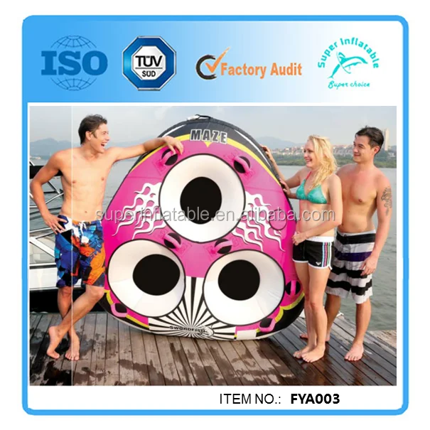 Super Inflatable Wave Boat Water Lake Towable Tube Tow 3 seater man Jet Ski