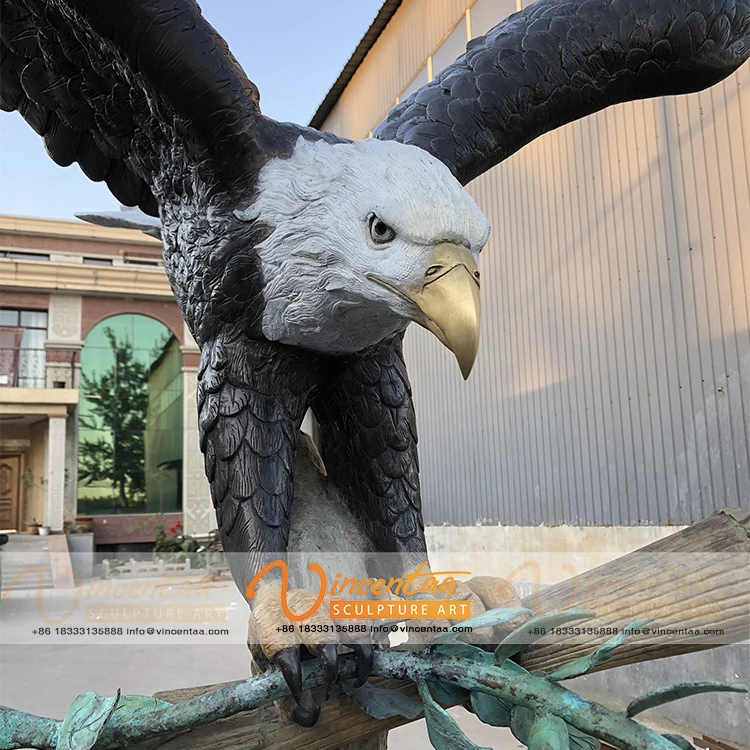 
Outdoor flying large brass bronze metal eagle sculpture statue for wings 
